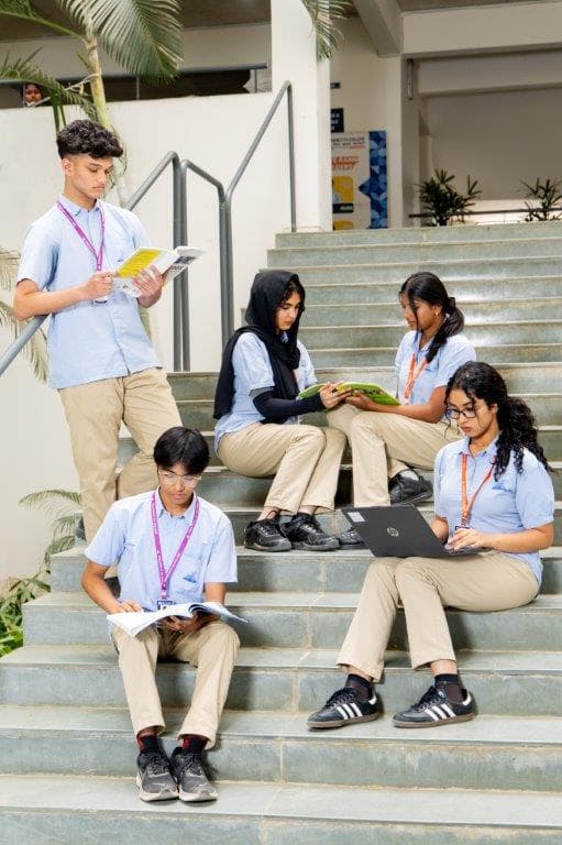 Students at Presidency PU College sports ground