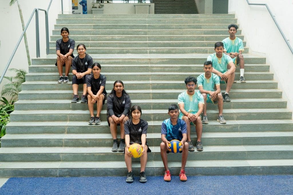 Students engaged in sports activities